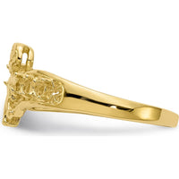 14K Yellow Gold Polished 5-Stone Mother's Ring with Angel Design by Oro Pregiato