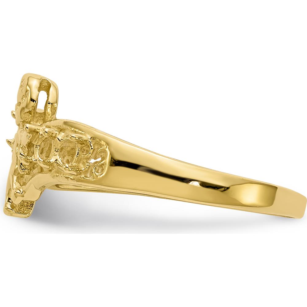 14K Yellow Gold Polished 5-Stone Mother's Ring with Angel Design by Oro Pregiato