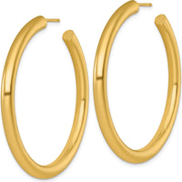 14K Yellow Gold Polished 50mm Tube C-Hoop Post Earrings by 0