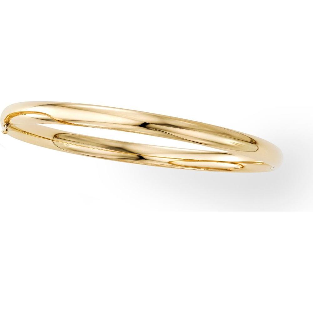 14K Yellow Gold Polished 5mm Bangle Bracelet - 8" by Orozza Fine Jewelry