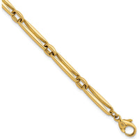 14K Yellow Gold Polished 5mm Fancy Long and Round Link 7.5" Bracelet by 0