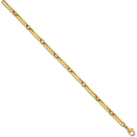 14K Yellow Gold Polished 5mm Fancy Long and Round Link 7.5" Bracelet by 0