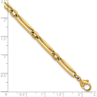 14K Yellow Gold Polished 5mm Fancy Long and Round Link 7.5" Bracelet by 0