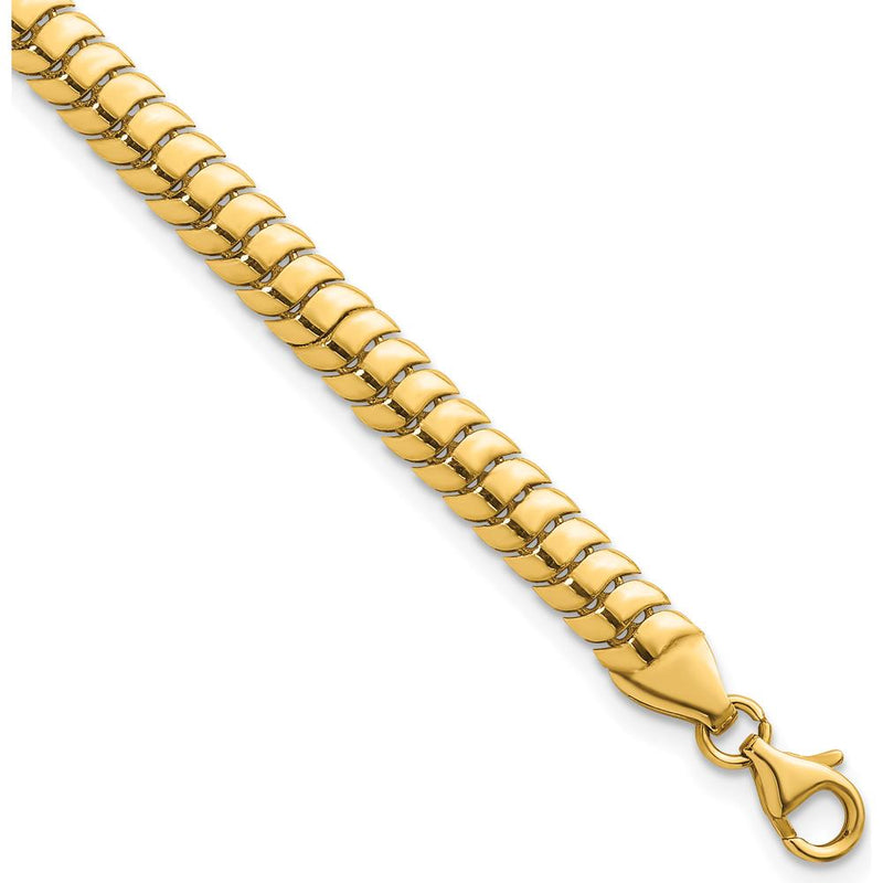 14K Yellow Gold Polished 5mm Herringbone Link Bracelet - 7.5" Length by 0