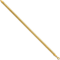 14K Yellow Gold Polished 5mm Herringbone Link Bracelet - 7.5" Length by 0