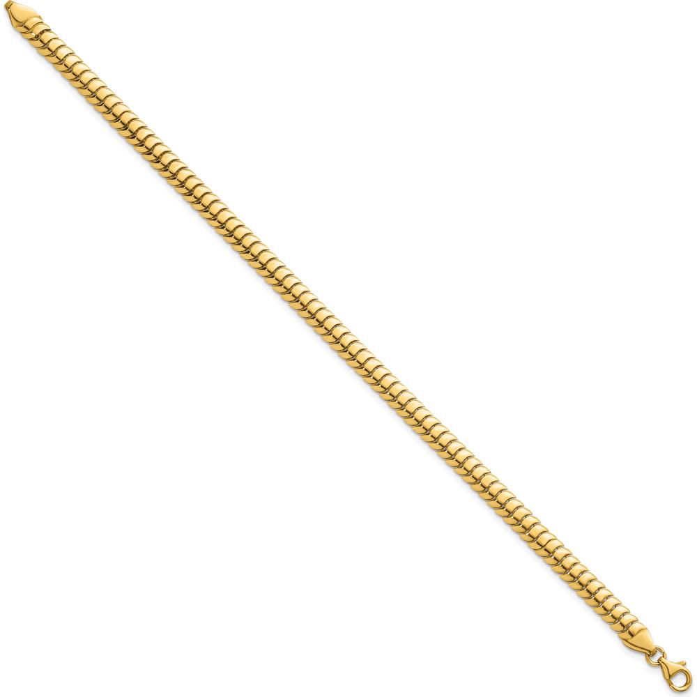14K Yellow Gold Polished 5mm Herringbone Link Bracelet - 7.5" Length by 0