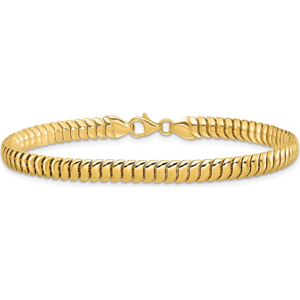 14K Yellow Gold Polished 5mm Herringbone Link Bracelet - 7.5" Length by 0