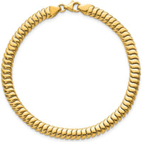 14K Yellow Gold Polished 5mm Herringbone Link Bracelet - 7.5" Length by 0
