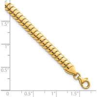 14K Yellow Gold Polished 5mm Herringbone Link Bracelet - 7.5" Length by 0