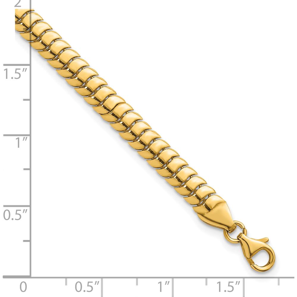 14K Yellow Gold Polished 5mm Herringbone Link Bracelet - 7.5" Length by 0