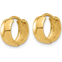 14K Yellow Gold Polished 5mm Hinged Huggie Hoop Earrings - Elegant and Secure Design by Oro Pregiato