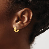 14K Yellow Gold Polished 5mm Hinged Huggie Hoop Earrings - Elegant and Secure Design by Oro Pregiato