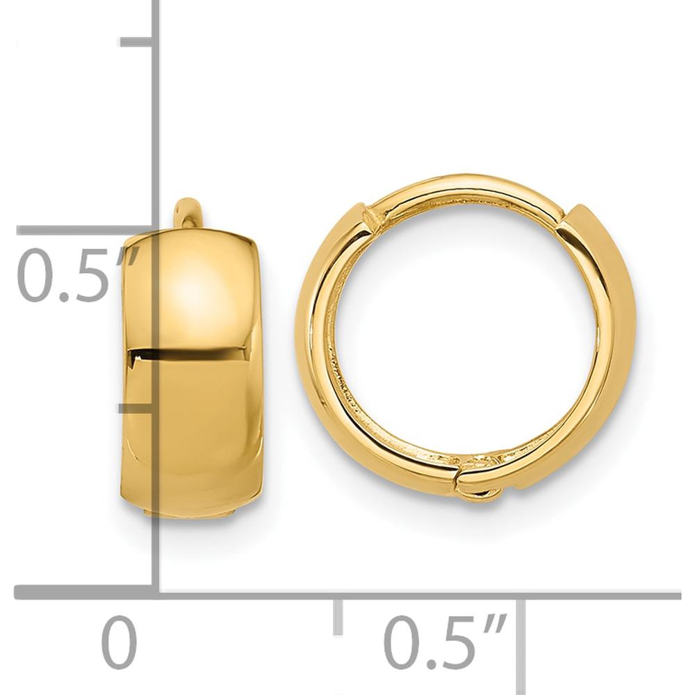 14K Yellow Gold Polished 5mm Hinged Huggie Hoop Earrings - Elegant and Secure Design by Oro Pregiato