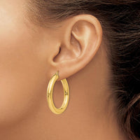 14K Yellow Gold Polished 5mm Lightweight Hoop Earrings - 35mm Length by 0