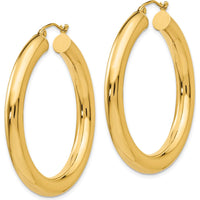 14K Yellow Gold Polished 5mm Lightweight Hoop Earrings - Elegant and Timeless Design by 0
