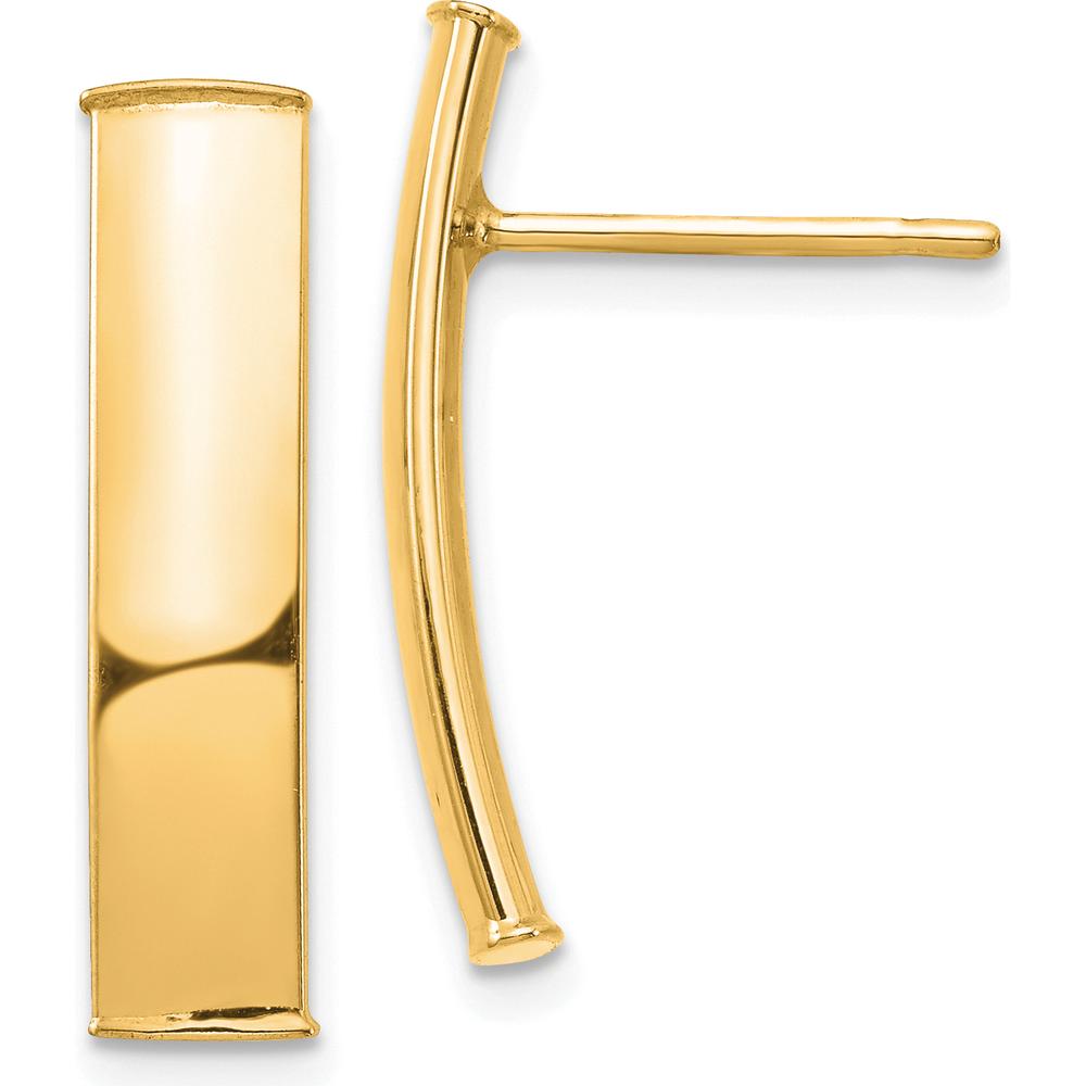 14K Yellow Gold Polished 5mm Post Drop Earrings - Elegant Women's Jewelry by 0