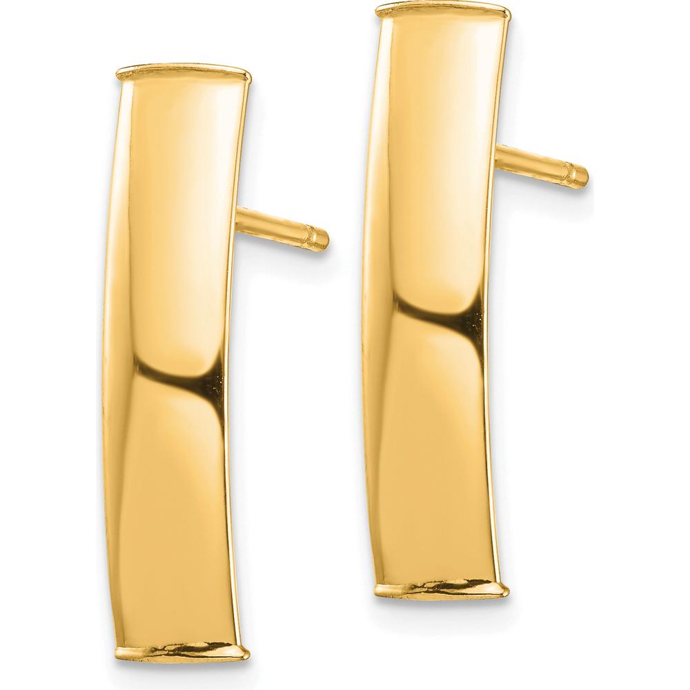 14K Yellow Gold Polished 5mm Post Drop Earrings - Elegant Women's Jewelry by 0