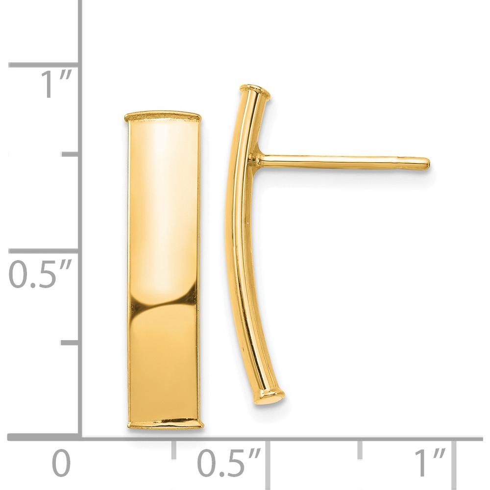 14K Yellow Gold Polished 5mm Post Drop Earrings - Elegant Women's Jewelry by 0