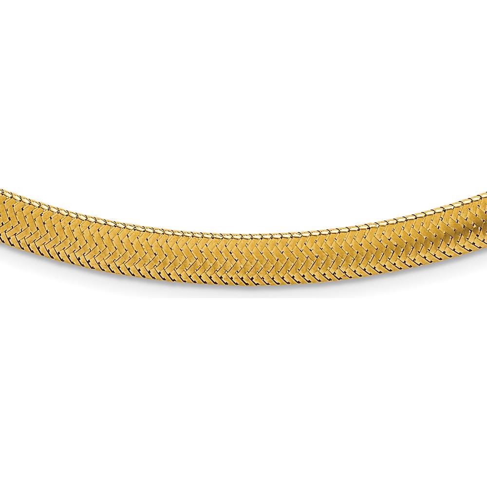 14K Yellow Gold Polished 6.1mm Woven Mesh 17" Necklace by 0