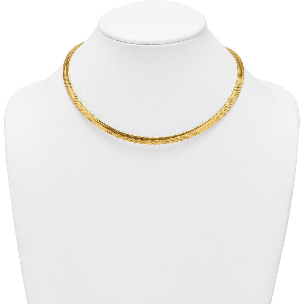 14K Yellow Gold Polished 6.1mm Woven Mesh 17" Necklace by 0