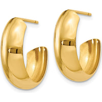 14K Yellow Gold Polished 6.5mm C-Hoop Earrings by 0