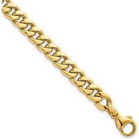 14K Yellow Gold Polished 6.5mm Flat Curb Chain Bracelet - 7.5" Length with 1" Extender by 0