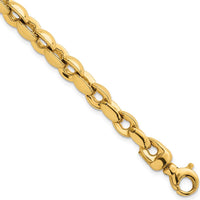 14K Yellow Gold Polished 6.75mm Round Fancy Link Bracelet - 7.5" Length by 0