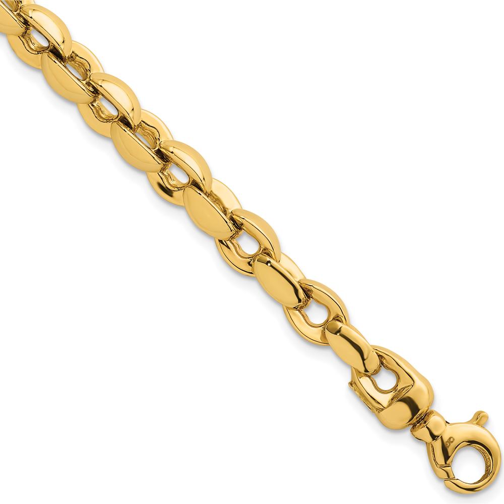 14K Yellow Gold Polished 6.75mm Round Fancy Link Bracelet - 7.5" Length by 0