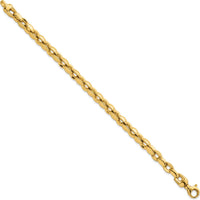 14K Yellow Gold Polished 6.75mm Round Fancy Link Bracelet - 7.5" Length by 0