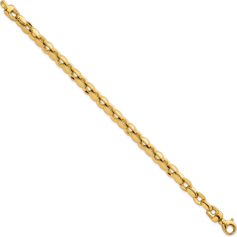 14K Yellow Gold Polished 6.75mm Round Fancy Link Bracelet - 7.5" Length by 0