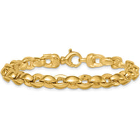 14K Yellow Gold Polished 6.75mm Round Fancy Link Bracelet - 7.5" Length by 0