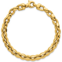 14K Yellow Gold Polished 6.75mm Round Fancy Link Bracelet - 7.5" Length by 0