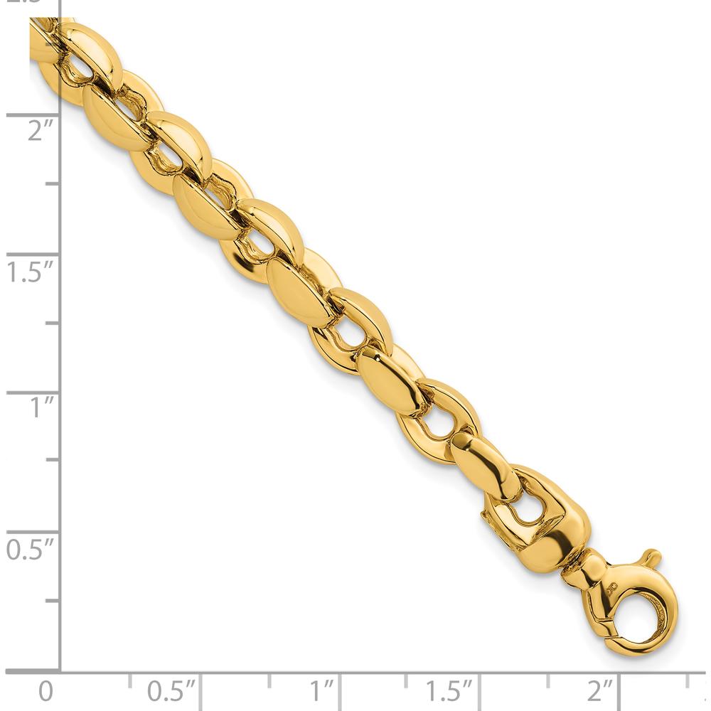 14K Yellow Gold Polished 6.75mm Round Fancy Link Bracelet - 7.5" Length by 0