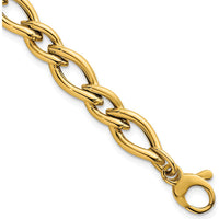 14K Yellow Gold Polished 6.8mm Fancy Twist Link Bracelet - 7.5" Length by 0