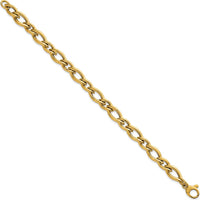 14K Yellow Gold Polished 6.8mm Fancy Twist Link Bracelet - 7.5" Length by 0