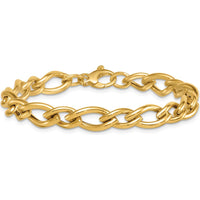 14K Yellow Gold Polished 6.8mm Fancy Twist Link Bracelet - 7.5" Length by 0