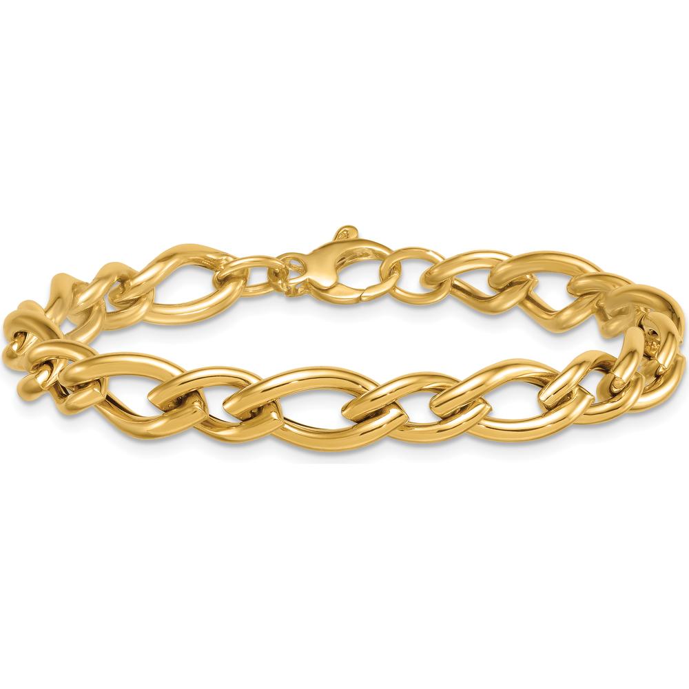 14K Yellow Gold Polished 6.8mm Fancy Twist Link Bracelet - 7.5" Length by 0