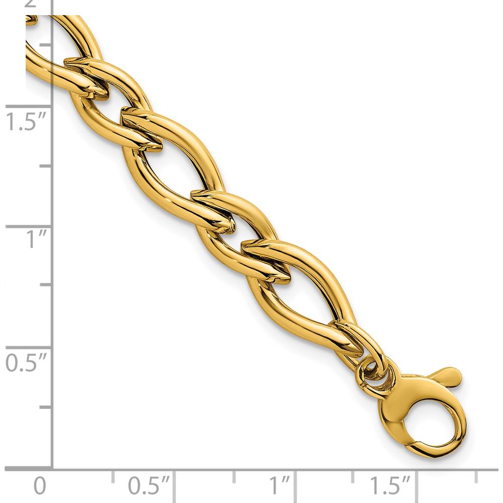 14K Yellow Gold Polished 6.8mm Fancy Twist Link Bracelet - 7.5" Length by 0