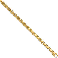 14K Yellow Gold Polished 6.9mm Fancy Link Bracelet - 7.5" Length by 0