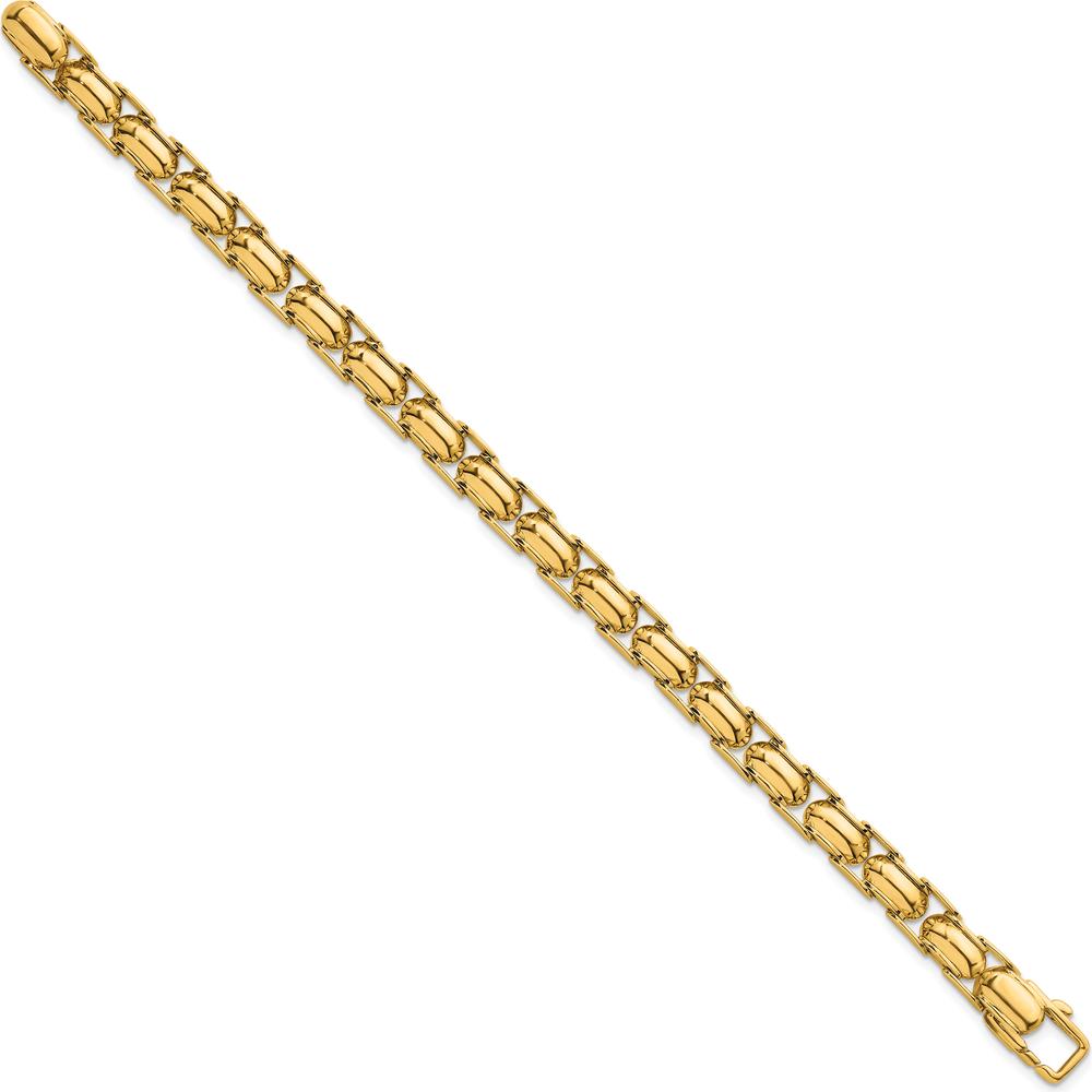 14K Yellow Gold Polished 6.9mm Fancy Link Bracelet - 7.5" Length by 0