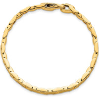 14K Yellow Gold Polished 6.9mm Fancy Link Bracelet - 7.5" Length by 0