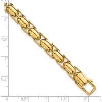 14K Yellow Gold Polished 6.9mm Fancy Link Bracelet - 7.5" Length by 0