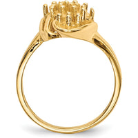14K Yellow Gold Polished 6-Stone Mother's Ring Mounting - Customizable with Colorful Gemstones by Oro Pregiato