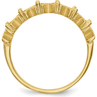 14K Yellow Gold Polished 6-Stone Mother's Ring Mounting with Round Prong Settings by Oro Pregiato