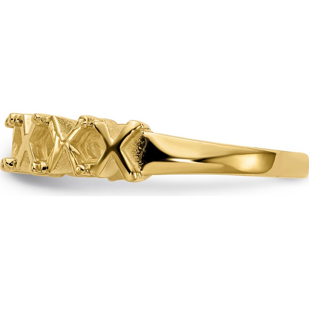 14K Yellow Gold Polished 6-Stone Mother's Ring Mounting with Round Prong Settings by Oro Pregiato