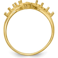 14K Yellow Gold Polished 6-Stone Mother's Ring with Angel Design - Mounting Only by Oro Pregiato