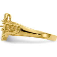14K Yellow Gold Polished 6-Stone Mother's Ring with Angel Design - Mounting Only by Oro Pregiato