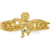 14K Yellow Gold Polished 6-Stone Mother's Ring with Angel Design - Mounting Only by Oro Pregiato