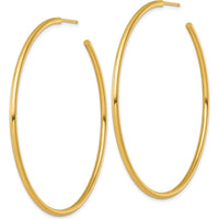 14K Yellow Gold Polished 60mm C-Hoop Earrings by 0