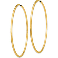 14K Yellow Gold Polished 65mm Endless Hoop Earrings by Oro Pregiato